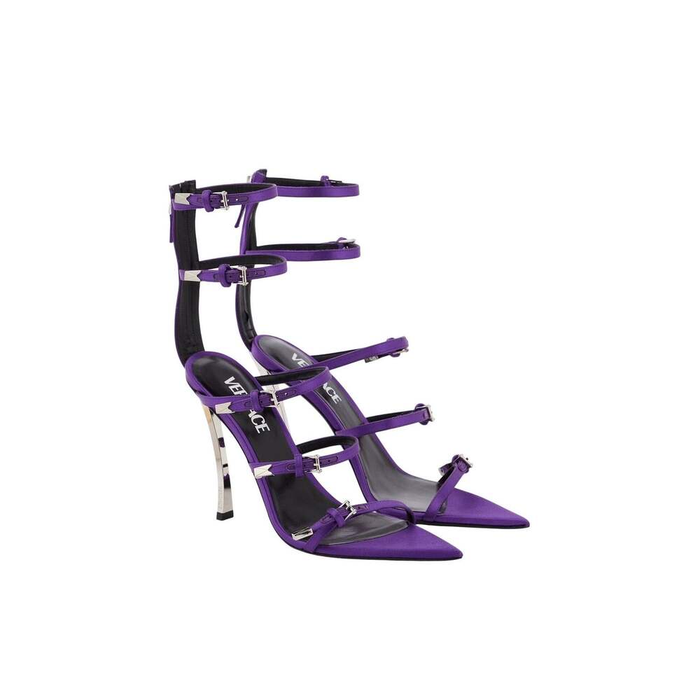 NIB Versace Runway Pin-Point Strappy Sandal EU 37.5 US 7.5 Purple Orchid $1575